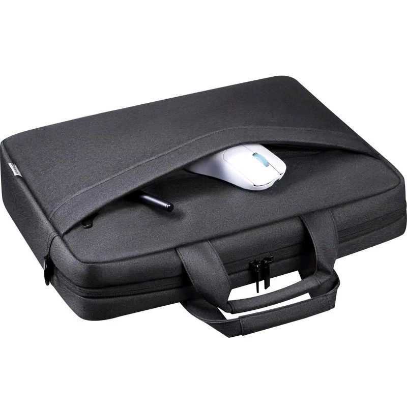 Mala para portátil DEFENDER FIRM 26123 para portáteis de 15,6 polegadas, poliuretano, preto, toploader, alça removível