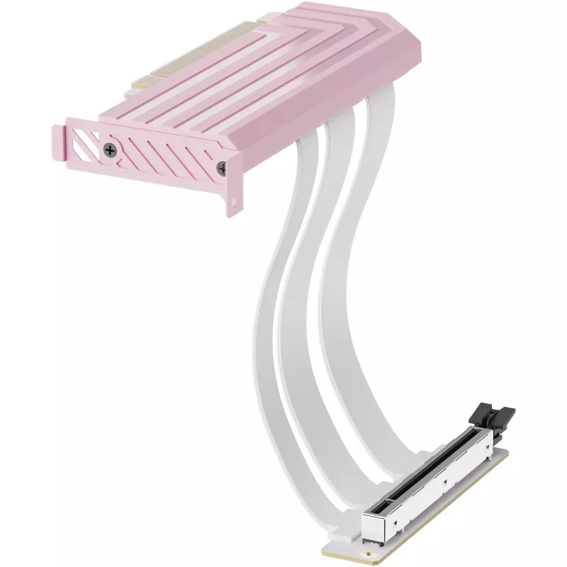Cabo riser PCIe 5.0 Hyper HYTE ACC-HYTE-PCIE50-SM, 20 cm, rosa/branco