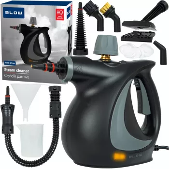 Limpa-vapores portátil BLOW PURE STEAM — 1050 W, depósito de 0,35 litros, 3,2 bar, máx. 130°C, inclui escovas para pavimentos e janelas