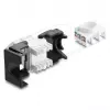 Módulo Keystone DELOCK conector fêmea RJ45 para LSA Cat.6 45° angular não blindado preto