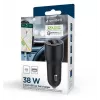 Carregador de automóvel para dispositivos móveis Gembird TA-UC-AC2PDQC38-CAR-01, USB-C, 38 W, 12-24 V, preto