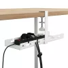 Organizador de cabos para secretária MACLEAN MC-105 W – aço, branco, carga máx. 5 kg, adequado para espessura de mesa 0,5–50 mm