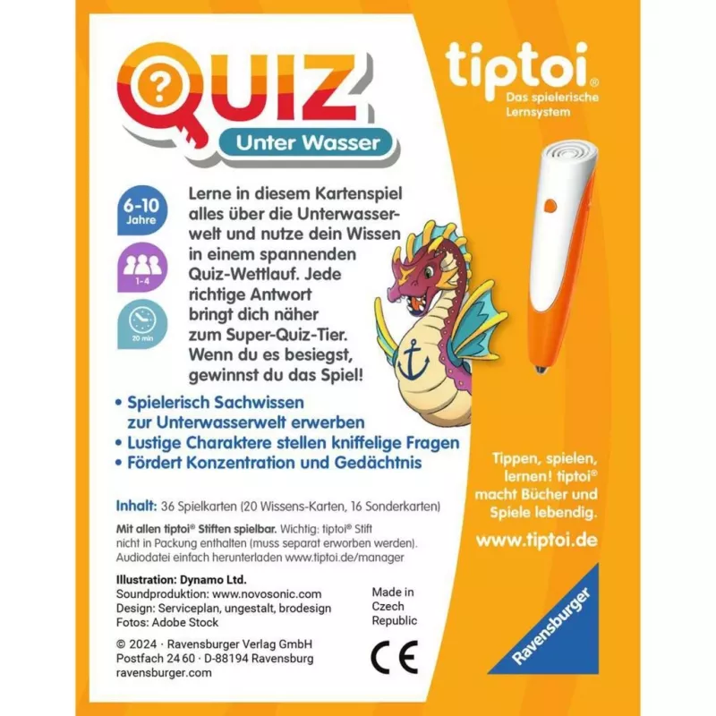 tiptoi Quiz Subaquático, jogo de quiz