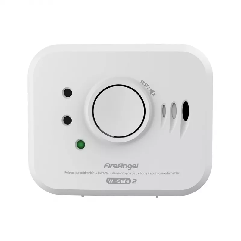 Detetor de monóxido de carbono FireAngel NM-CO10X modelo com interface com interface com fios para segurança doméstica