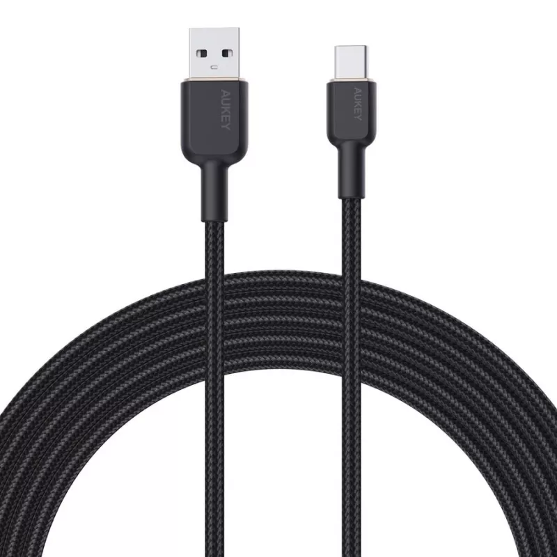 Cabo USB-A para USB-C Aukey CB-NAC1, 1 m, nylon entrançado, USB PD 60 W, USB 2.0