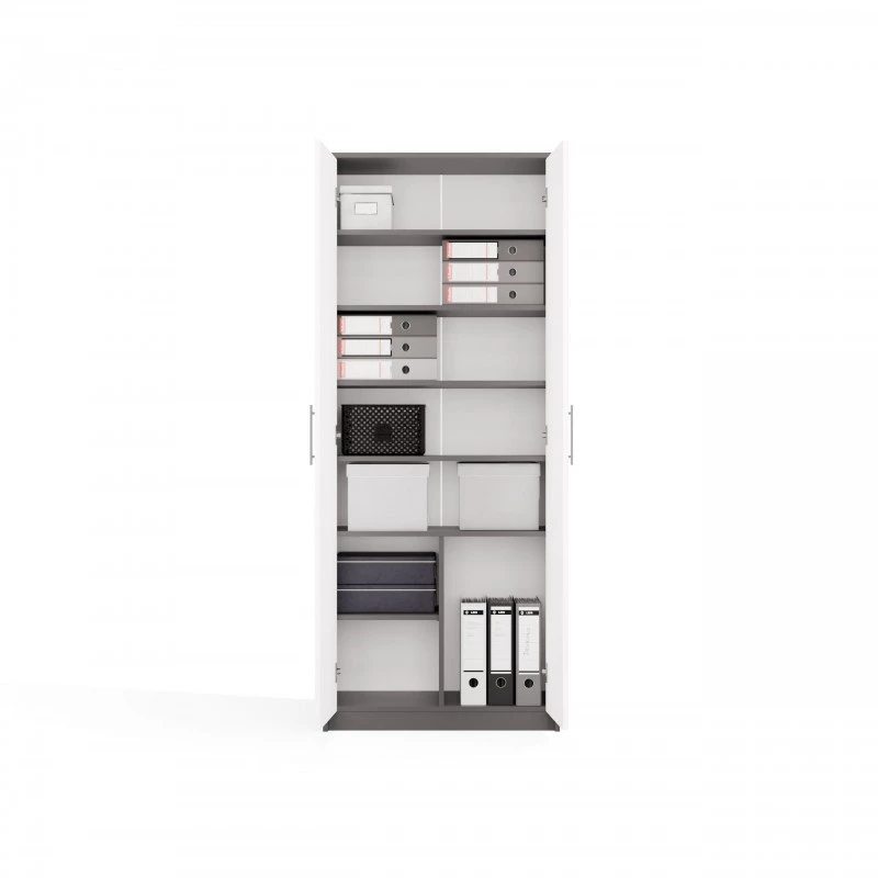 ESTANTE FECHADA OLIV 2D, ANTRACITE/Branco CONJUNTO