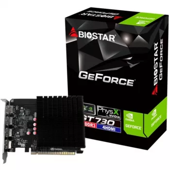 Placa gráfica de secretária BIOSTAR GeForce GT 730 4 GB GDDR3, 64-Bit, PCIe 2.0, 902 MHz GPU