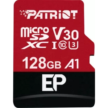 Cartão de memória microSDXC PATRIOT 128 GB Classe 10 U3 V30, leitura 100 MB/s, escrita 80 MB/s, microSDXC