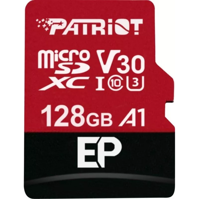 Cartão de memória microSDXC PATRIOT 128 GB Classe 10 U3 V30, leitura 100 MB/s, escrita 80 MB/s, microSDXC