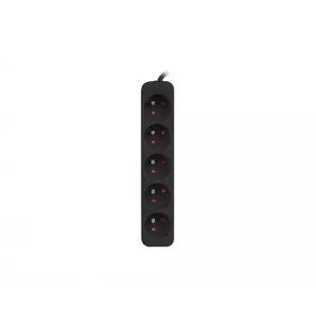 Extensão elétrica Lanberg PS0-05E-0150-BK 1,5 m 5 tomadas AC Interior Preto
