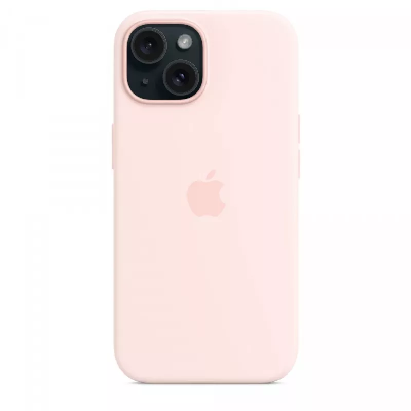 Capa de silicone com MagSafe para iPhone 15 - Rosa-claro