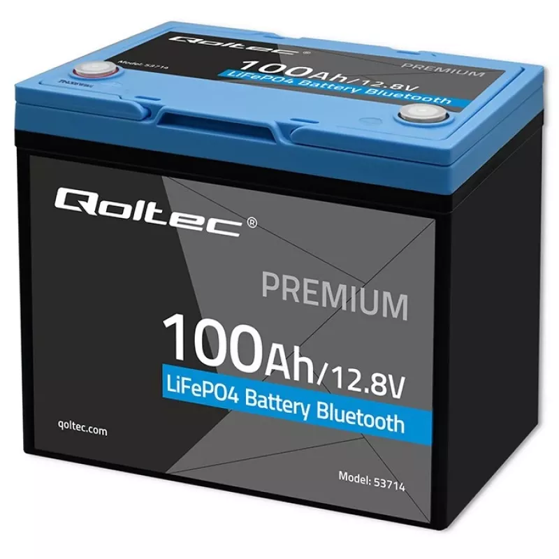 Bateria LiFePO4 QOLTEC 12,8 V 100 Ah com Bluetooth — 12,8 V 100 Ah