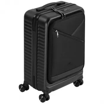 Mala de cabine Rivacase Clark ECO 8181 — mala de bagagem de mão compacta, preta