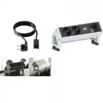 Extensão de energia Bachmann 2x Schuko 1x módulo personalizado RAL9010