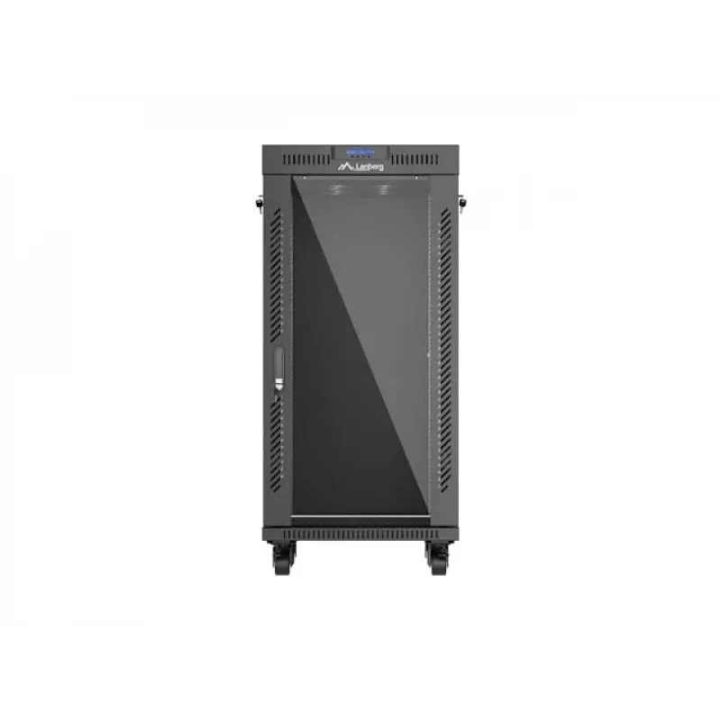 Armário rack autónomo LANBERG FF01-6624-12BL 24U 19 polegadas 600×600 mm, IP20, 1200 kg, preto