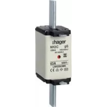HAGER LNH2063MK fusível NH2C 63A 500V gG MKen. sem S (LNH2063MK)