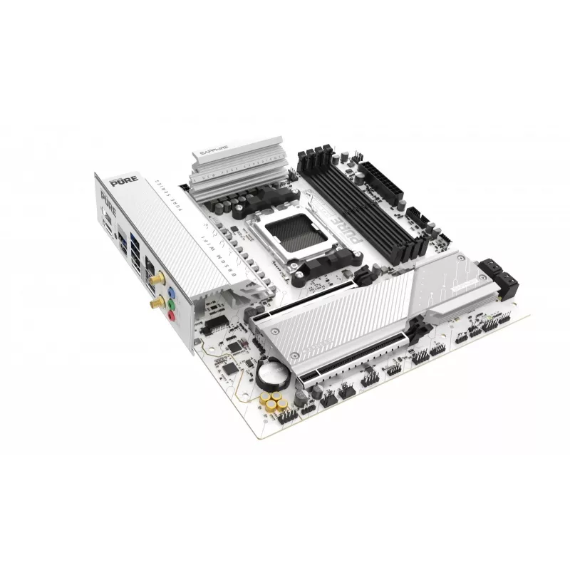 Placa-mãe Sapphire PURE B850M WIFI Micro ATX — AMD B850, Socket AM5, DDR5 até 8000 MHz, 4 DIMM, Wi‑Fi 6, 2,5 Gb LAN, 2× M.2, PCIe 5.0 x16