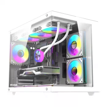Caixa de computador DarkFlash B275 PRO (branca) com 6 ventoinhas