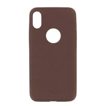Capa de proteção Tellur fina em pele sintética para iPhone X/XS — castanho