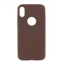 Capa de proteção Tellur fina em pele sintética para iPhone X/XS — castanho