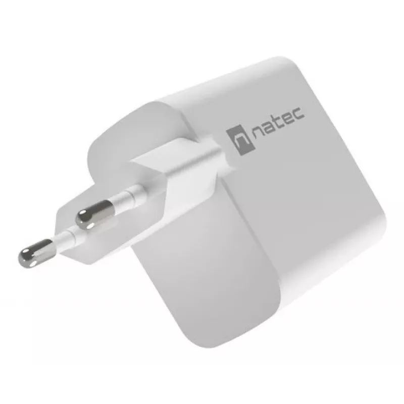 Carregador para dispositivos móveis NATEC NUC-2144 universal, branco, CA, carregamento rápido, interior