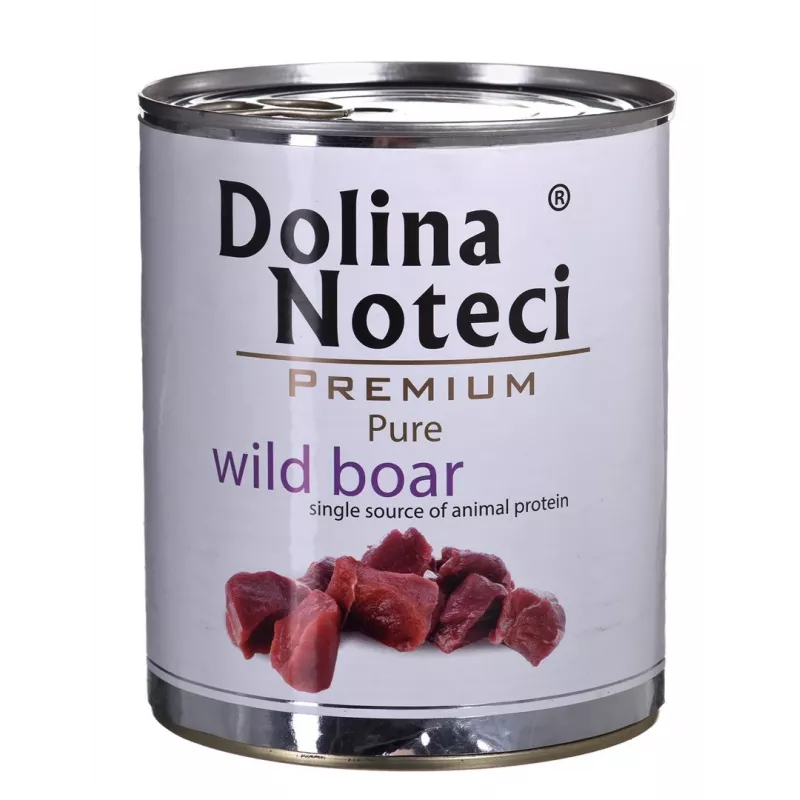 Comida húmida para cães Dolina Noteci Boar Adult 800 g — monoproteína javali, 10% proteína, 7% gordura