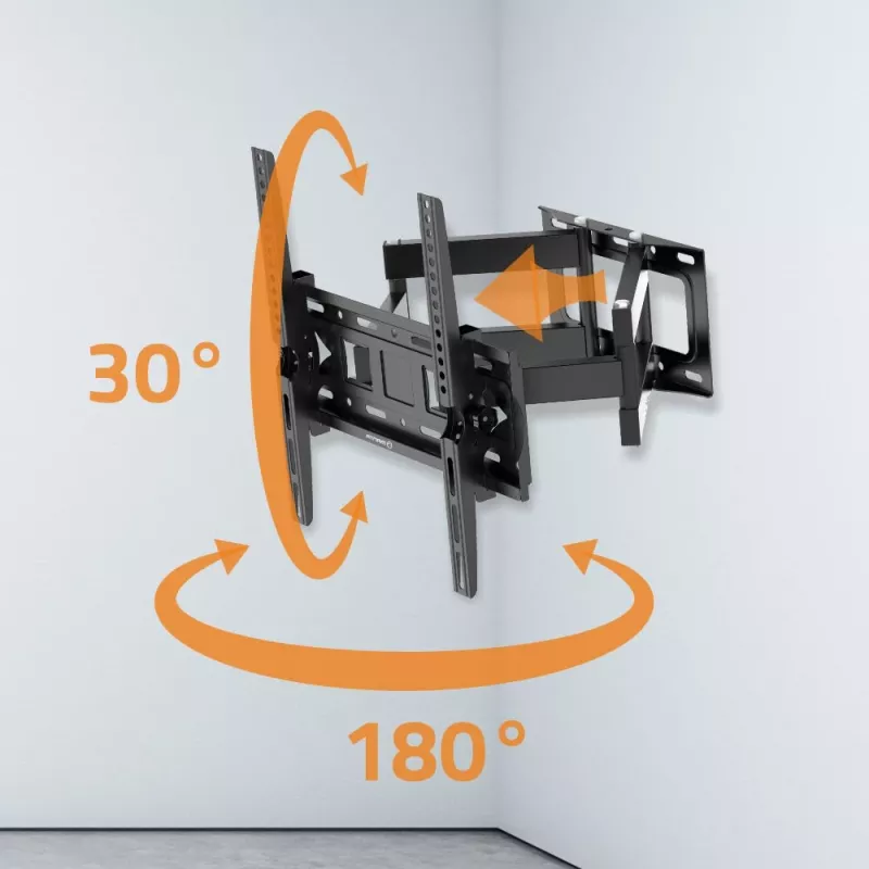 Suporte de TV MANTA P60 para televisores 26–65 polegadas, compatível com VESA, inclinável e orientável