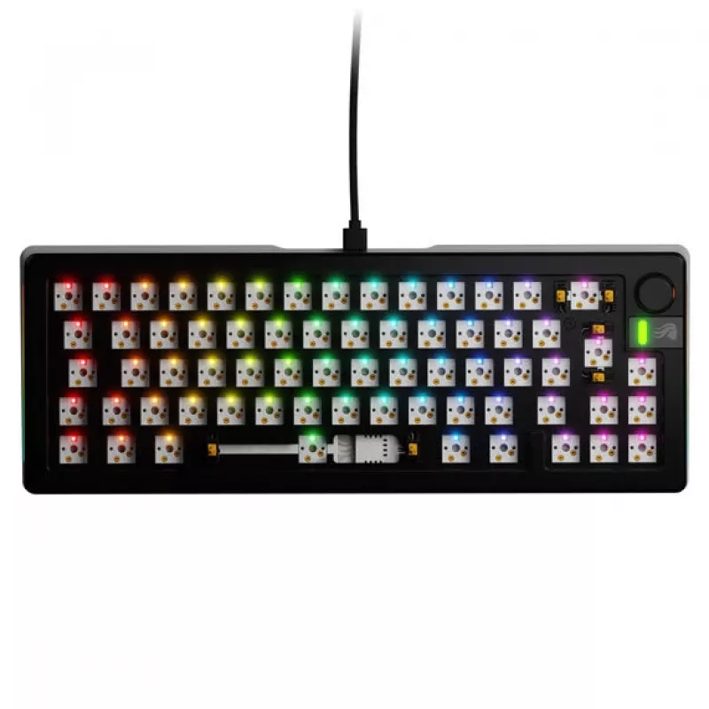 Teclado mecânico GLORIOUS GMMK 3 PRO Barebones 65% com fios USB RGB preto