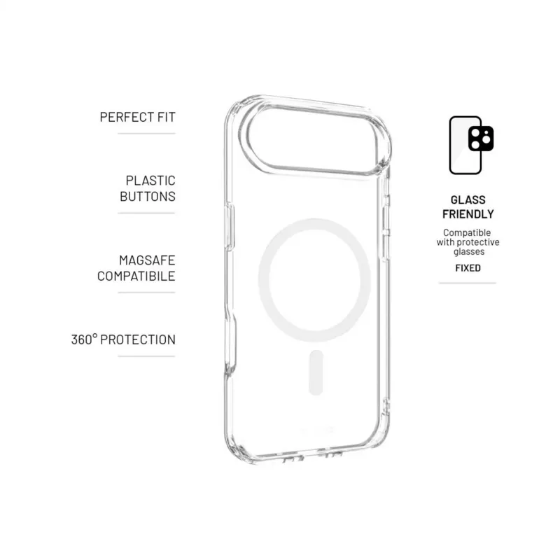 Capa traseira FIXED MagPure TPU/PC para Apple iPhone 17 Pro Max, Transparente