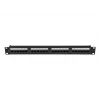 Patch panel 1U LANBERG PPUA-1024-B, 24 portas, Cat6a, U/UTP, rack 1U, profundidade 102 mm, metal, preto
