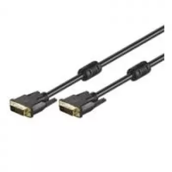 Cabo DVI-D FullHD Wentronic Goobay, Dual-Link, preto, 10 m – ficha DVI-D, Dual-Link (24+1 pinos) macho > ficha DVI-D, Dual-Link (24+1 pinos) macho (93109)