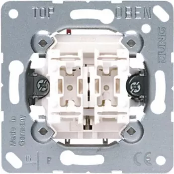 Botão JUNG 535 U, 1 polo (1P), 250 V AC, 10 A, com fios, metallic white