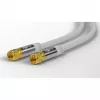Goobay cabo de antena SAT (tipo 135 dB), blindagem quádrupla, 5 m, branco - banhado a ouro, conector F macho > conector F macho (70644)