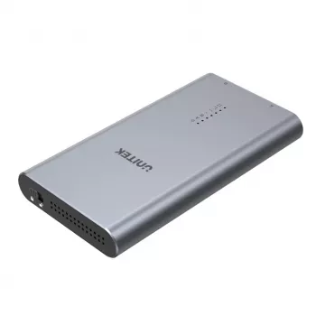 Caixa para SSD Unitek S1206A para 2× unidades M.2 NVMe PCIe Gen3 x4, USB 3.2 Gen 2 (10 Gbit/s), Alumínio, USB-C, inclui fonte de alimentação