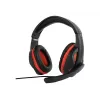 Headset gaming com fios GEMBIRD GHS-03 — 20–20000 Hz, cabo de 2 m, 250 g, preto/vermelho