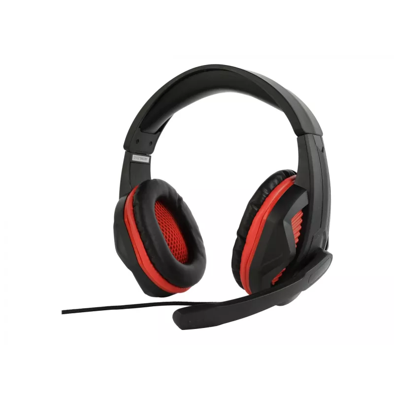 Headset gaming com fios GEMBIRD GHS-03 — 20–20000 Hz, cabo de 2 m, 250 g, preto/vermelho