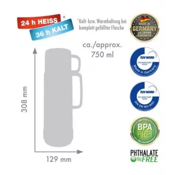 ROTPUNKT termo de vidro, 0,75 L, polar-el-summer squash (branco-amarelo)