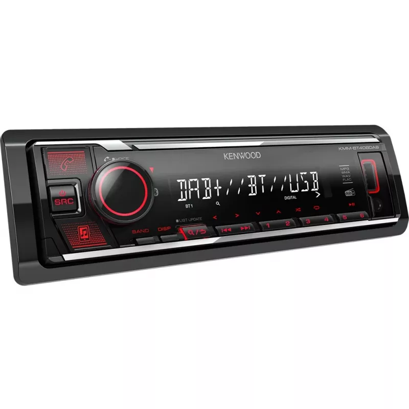 Eletrónica KMM-BT408DAB, preto, 1 DIN, 88 W, 4.0 canais, 50 W, 20 - 20000 Hz