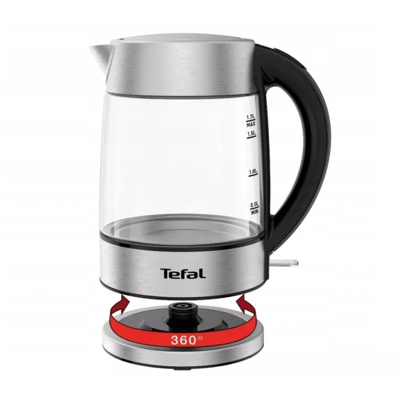 Tefal KI772D chaleira elétrica 1,7 l 2400 W aço inoxidável, transparente