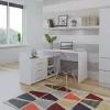 Secretária de computador de canto Topeshop DANY BIEL KPL branco retangular aglomerado