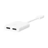Belkin F7U081BTWH RockStar adaptador de áudio e carregamento USB-C, branco