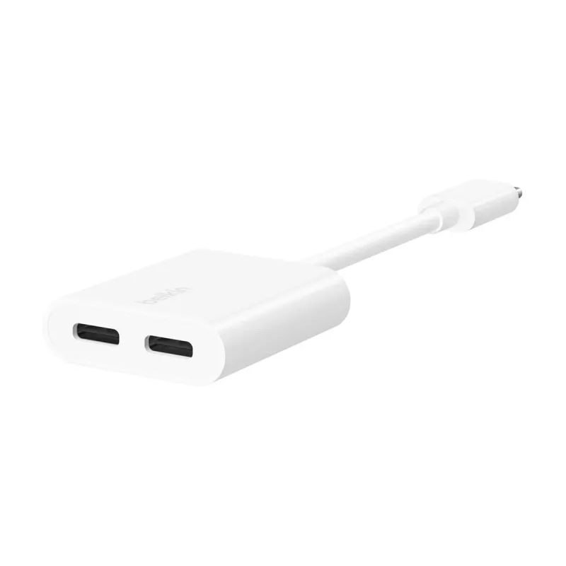 Belkin F7U081BTWH RockStar adaptador de áudio e carregamento USB-C, branco
