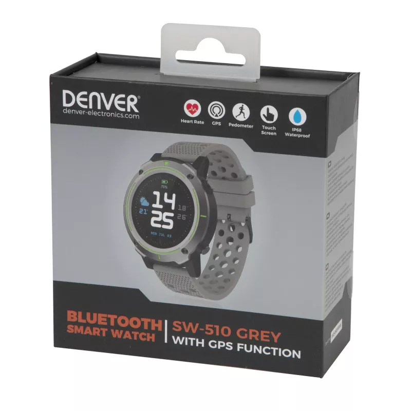Denver SW-510 Smartwatch GPS, 1,3" ecrã tátil, cinzento