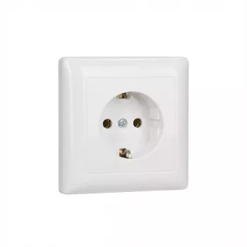 Tomada Schuko Gira 444003 Standard 55 R — placa completa com contacto de proteção