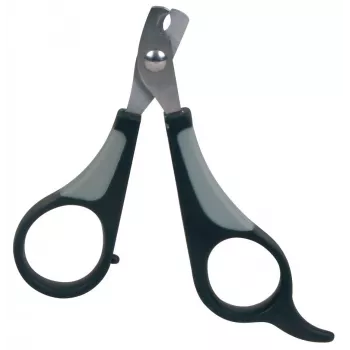 Tesoura de cuidados Trixie 2373 para roedores, lâminas de aço inoxidável, 80 mm, cabo de plástico antiderrapante