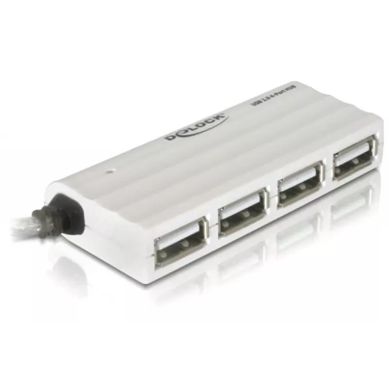 Hub USB DeLOCK 87445 4 portas externo 480 Mbit/s branco