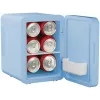 Mini-frigorífico com espelho de maquilhagem LED Elle 4 L azul — frigorífico pessoal para cosméticos