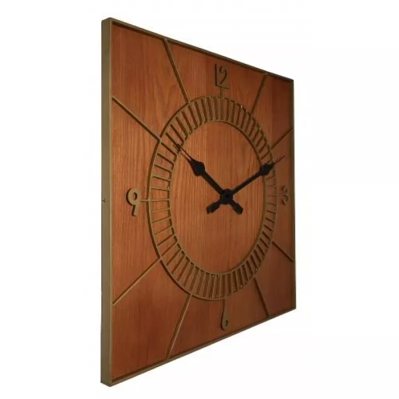 Relógio de parede NeXtime 3112br Wood Square, 50x50 cm, castanho