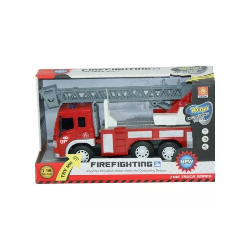 Brinquedo de bombeiros Madej com som e luz modelo 071925 — veículo de brinquedo mecânico