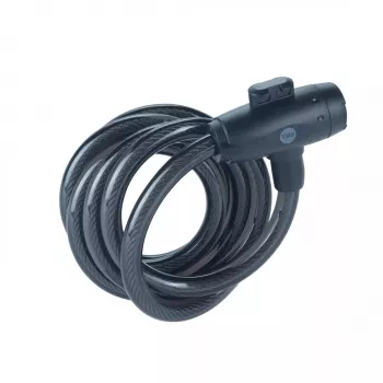 Fechadura de bicicleta de aço 12 mm com chave - YCK0/12/200/2 preto